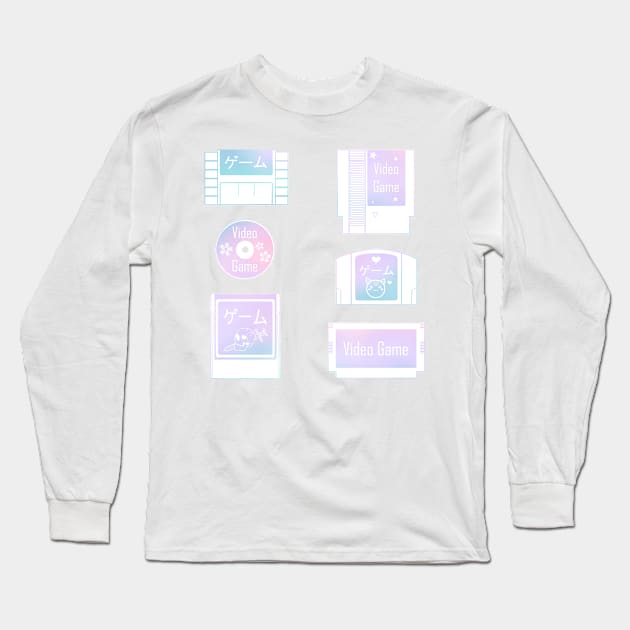 Retro Gaming (pastel) Long Sleeve T-Shirt by Luna-Cooper